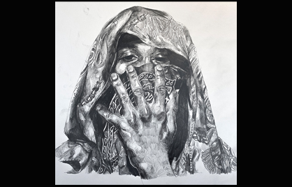 Julian Alexander, Mask Up, Graphite on Bristol Board, 11 X 14 in., June 2020