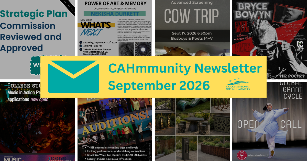 Newsletter banner with thumbnails related to content behind it